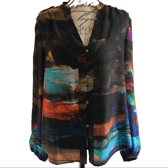 Ted Baker London Tops - Ted Baker London Silk Button Down Top Blouse Shirt